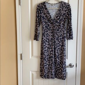 Boden size 6 Jersey dress in purple and grey